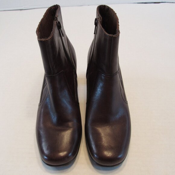 Clarks Shoes - Clarks Bendables Dark Brown Side Zip Heeled Ankle Boots Size 8M